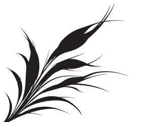 Minimalist Grass Blade Silhouette Design for Decorative Stock Images