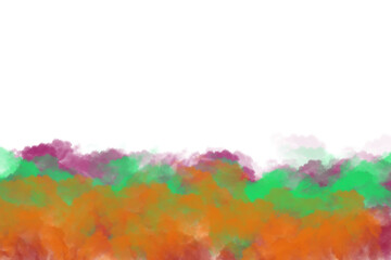 Abstract Watercolor Background Orange, Green, and Purple Hues Handmade