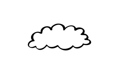 Hand Drawn Simple Outline of a Fluffy Cloud