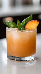 Peach Basil Cocktail: A refreshing drink with a fruity twist. Perfect for sunny days and summer evenings. Enjoy responsibly!
