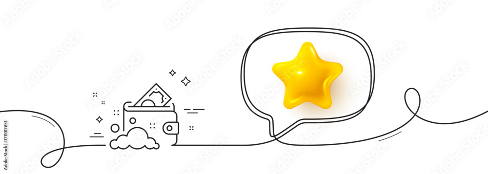 Aufkleber launder money line icon. continuous line with 3d star. cash corruption sign. tax avoidance symbol. 3