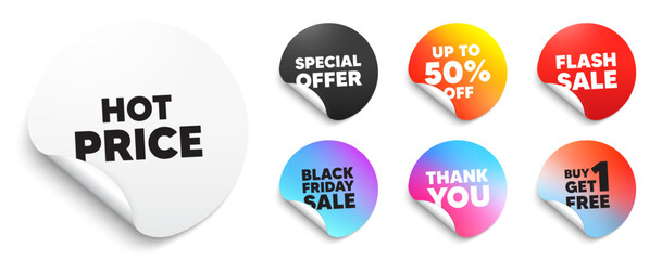 Hot price sticker tag. Special offer paper price tags. Hot Price tag. Special offer Sale sign. Advertising Discounts symbol. Discount, black friday sticker. Promo banner. Vector