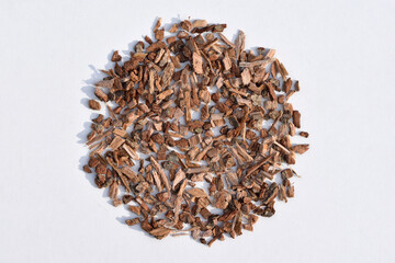 Oak bark on a white background