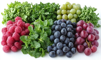 Fresh colorful fruits and vegetables
