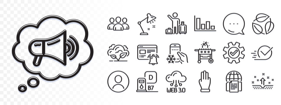 Airport transfer, Refrigerator app and Table lamp line icons for web app. Glare of light effect. Message icon. Pack of Internet notification, Checkbox, Three fingers pictogram icons. Vector