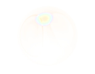 Subtle glowing circular halo with rainbow aura, soft luminous sphere, mystical golden energy ring and ethereal abstract shine on transparent background