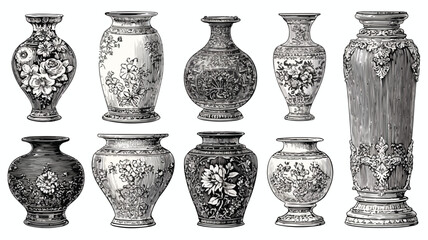 Vintage Engraving Design Elements Collection: Detailed Flourish Ornament Graphic
