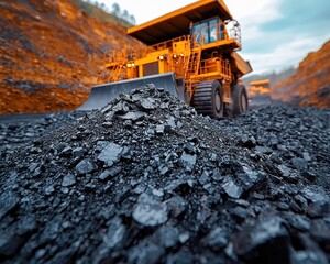 Mining machinery moves coal