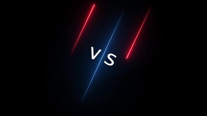neon Verses 3D text pink and blue Game Play, and fight scene concept Motion graphics Animation 4k. Abstract neon verses animated isolated on black background. - Powered by Adobe