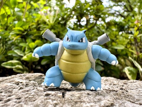 September 11 2025 - Figure Kamex (Blastoise) Pokemon - Toy Photography - Blastoise is walking through the forest