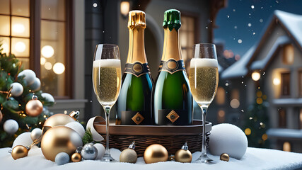 Champagne with glasses