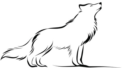 Elegant Minimalist Wolf Silhouette Vector Illustration