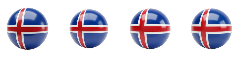 Obraz premium Iceland Flag Soccer Ball On Isolated Transparent Background