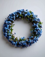 Floral wreath of forget-me-nots