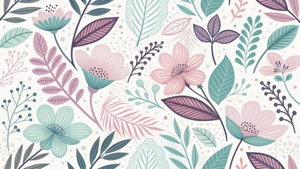 Delicate pastel floral pattern brings a touch of nature's beauty to any design project