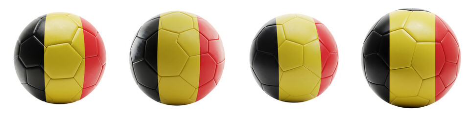 Fototapeta premium Belgium Flag Football On Isolated Transparent Background