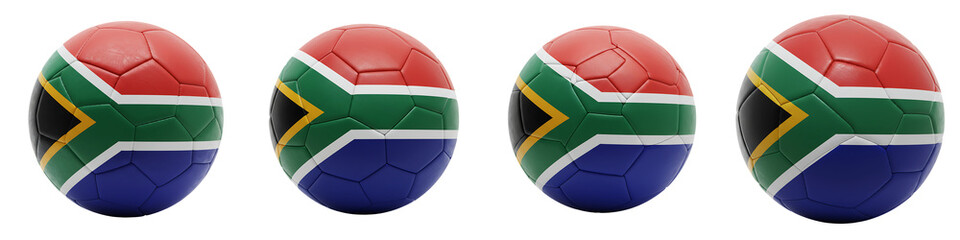 Fototapeta premium South Africa Flag Soccer Ball On Isolated Transparent Background