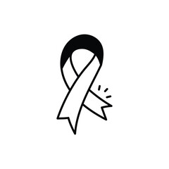 Awareness Ribbon Black Glyph Vector Icon