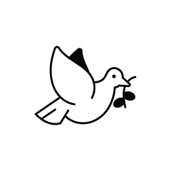 Peace Dove Black Glyph Vector Icon