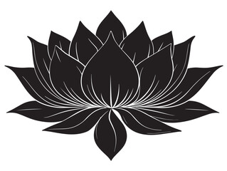 Decorative lotus flower silhouette vector illustration design