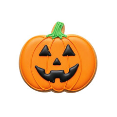 Naklejka premium Spooky halloween jack-o-lantern cookie adorable festive treat for trick or treaters