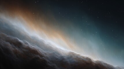 Naklejka premium Space scene with a large cloud of gas and dust