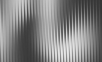 Abstract background with vertical silver metallic lines creating a textured pattern with light and shadow