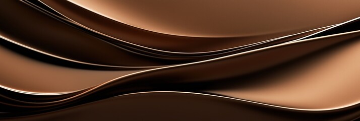 Abstract background with elegant, flowing waves of deep bronze and brown