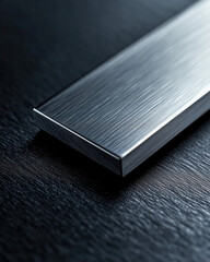 Brushed Metal Edge Macro, Modern Minimalist Metallic Surface, Polished Steel Corner Closeup, Industrial Design Detail, Reflective Silver Texture Background 2025

