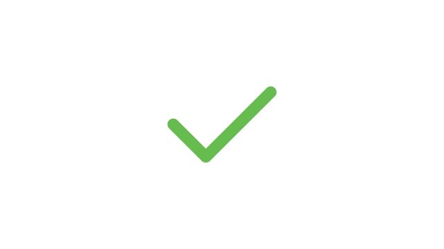 4K Footage Single Transparent Icon Animation Rounded Success Checking 2