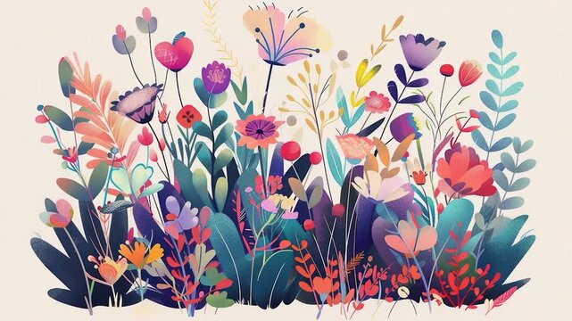 A bunch of fresh flowers growing in a lush green grassy area