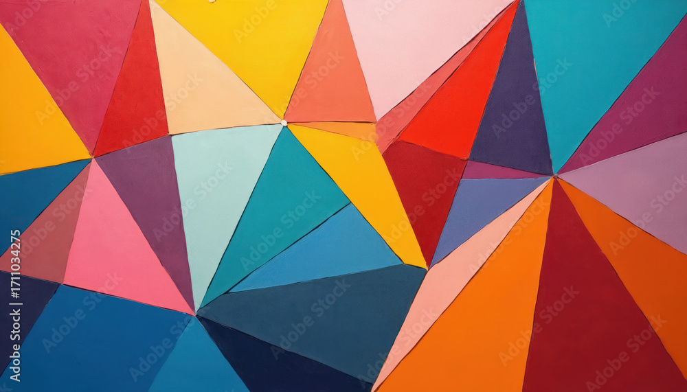 Poster abstract background with bright geometric shapes and lines. colorful triangles and polygons arranged