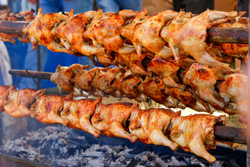 shish kebab on the grill