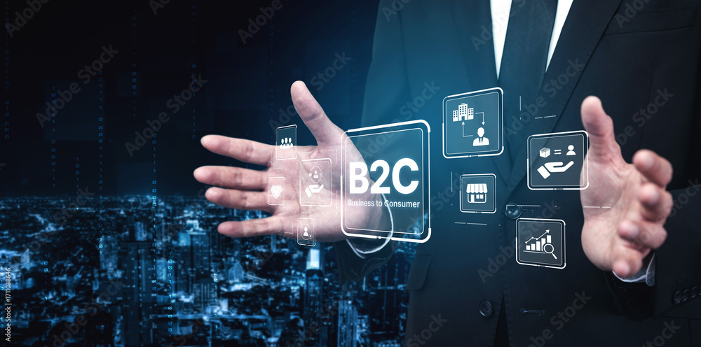 Aufkleber b2c strategy focus on delivery products directly to consumer. successful b2c model enhance consumer 