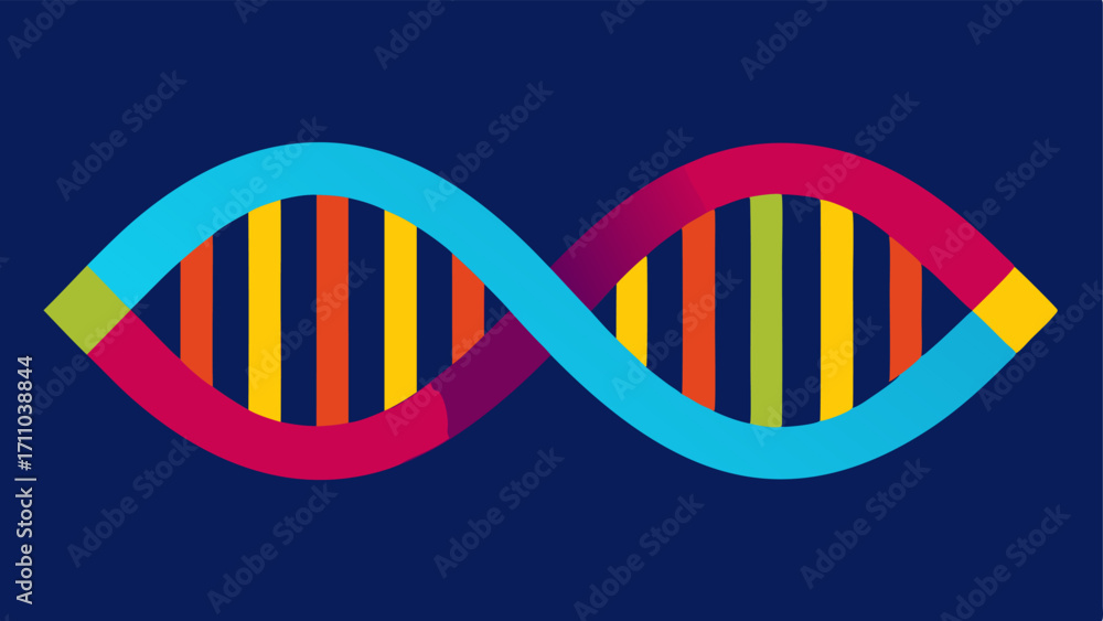 Poster dna helix a vibrant double helix of dna with highlighted segments symbolizing genetic biomarkers use