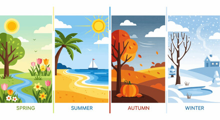 Four Seasons A Colorful Journey Through Spring, Summer, Autumn, and Winter