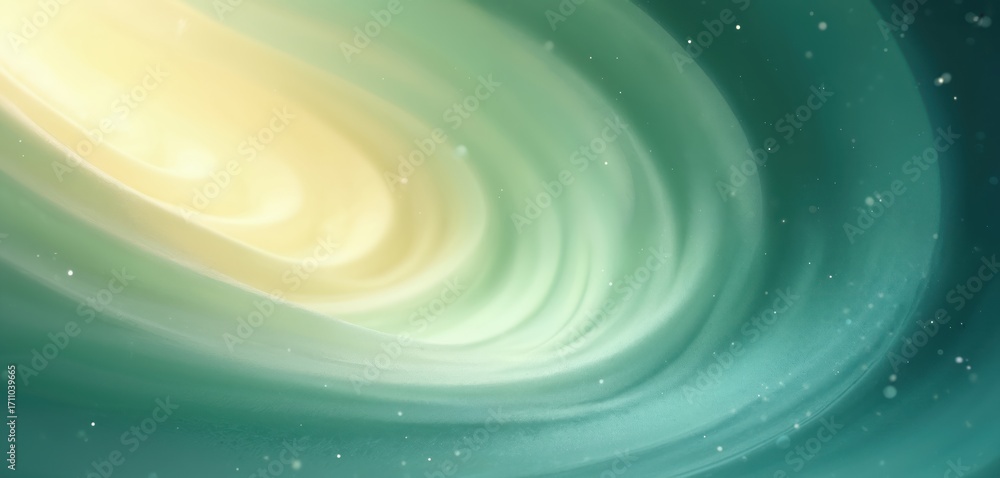 Poster abstract swirling gradient of yellow green and teal hues. soft light streaks and subtle grainy textu