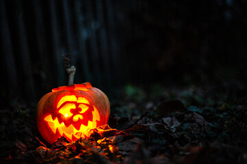 Eerie pumpkin lantern for Halloween