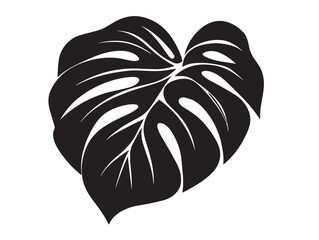 Decorative philodendron leaf silhouette illustration for natural design © milon