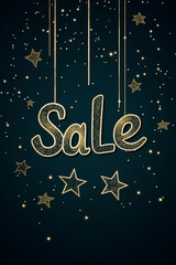 Naklejka premium Sale Sign on Emerald Background