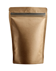 A light brown, paper-like, resealable pouch.  Zipper closure
