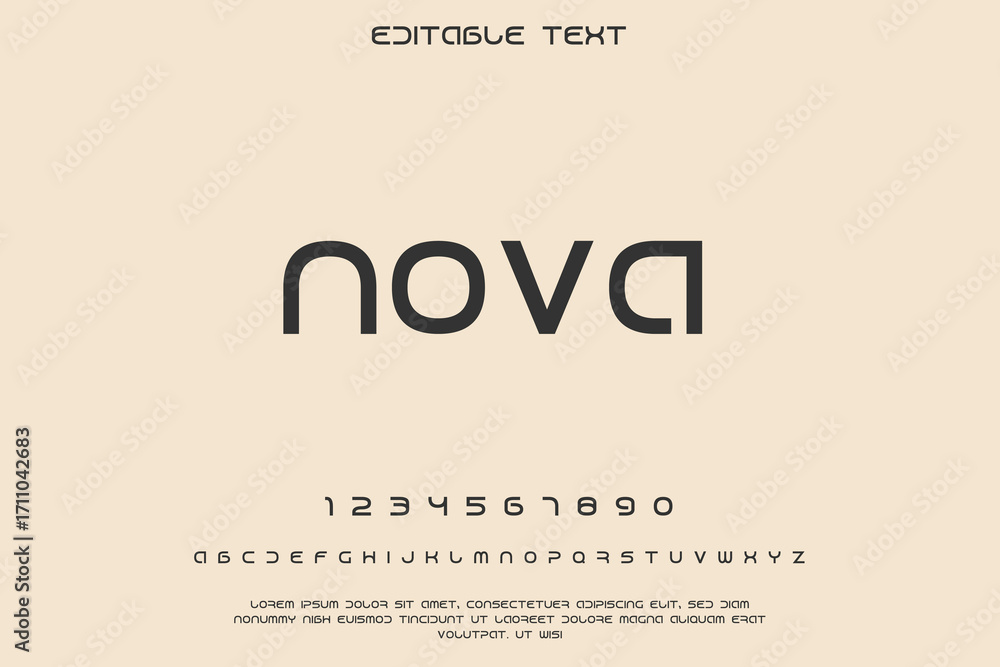 Aufkleber modern minimalist font and numbers on a soft beige background