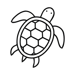 Obraz premium cute cartoon sea turtle.