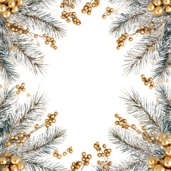 Naklejka premium PNG White christmas background celebration decoration branches.