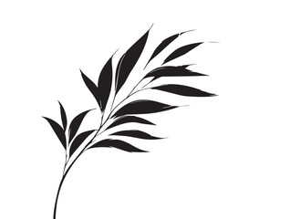 Graceful Reed Leaf Silhouette Artwork for Botanical Projects