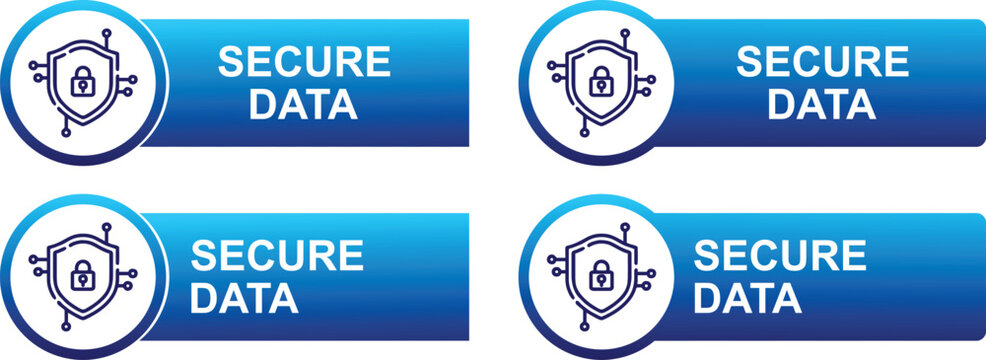 Secure Data Label Logo | Cyber Security Sticker Emblem Icon Design