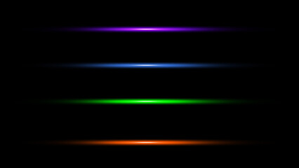 Vibrant Neon Glow Lines – Abstract Color Spectrum on Black Background