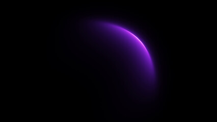 Purple Crescent Glow – Abstract Cosmic Light in Dark Space