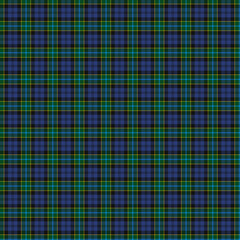 Blue, Green, Yellow, Black Tartan Weave Pattern - Tile