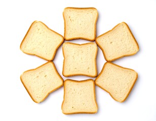 Fototapeta premium Sliced bread arranged in a circular pattern